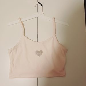 Pink cropped tank top - Velour material